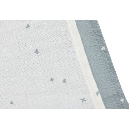 Musliin lapid 3 tk, 31x31 cm, Twinkling - Sea Green