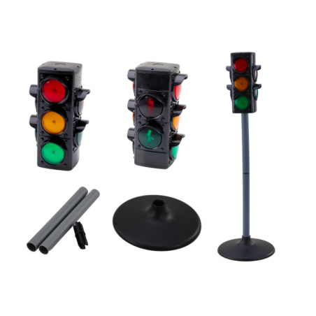 Liikluspolitseiniku komplekt, valgusfoor + aksessuaarid, 10 osaline