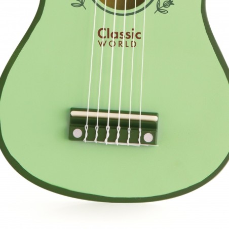 Puidust vintage kitarr lastele, roheline