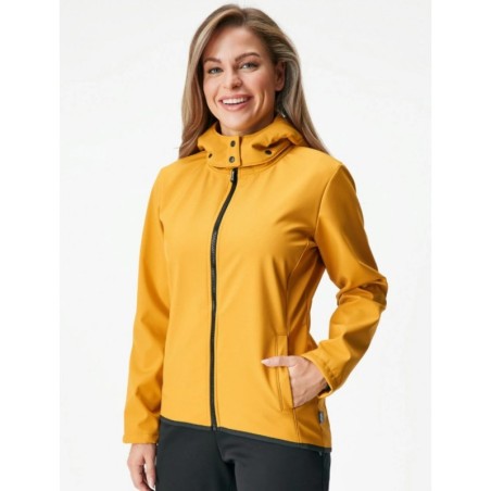 Naiste softshell jope fliisvoordiga Slim, sinep