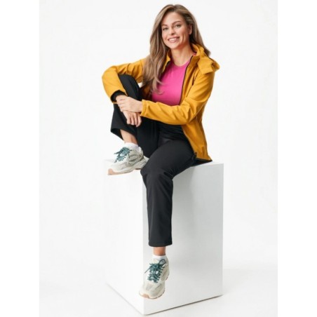 Naiste softshell jope fliisvoordiga Slim, sinep