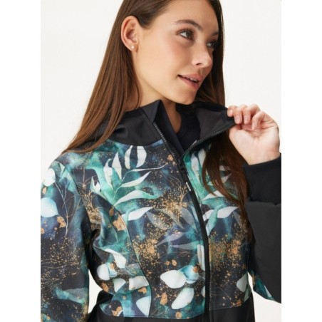 Naiste softshell mantel, must/Leaves and Twigs