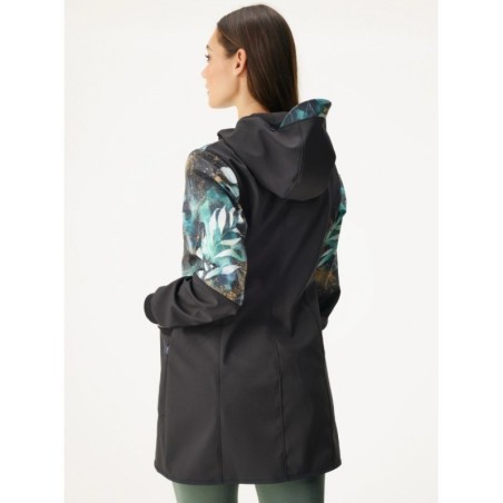 Naiste softshell mantel, must/Leaves and Twigs