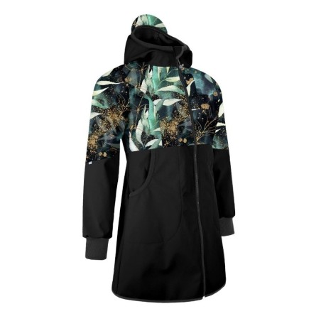 Naiste softshell mantel, must/Leaves and Twigs