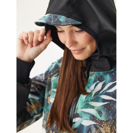 Naiste softshell mantel, must/Leaves and Twigs