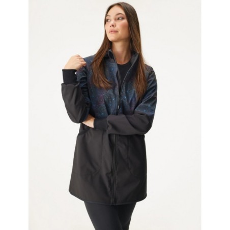 Naiste softshell mantel, must/Dark Mandala