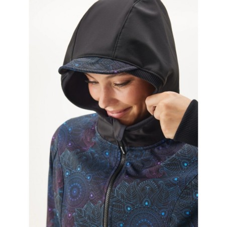 Naiste softshell mantel, must/Dark Mandala