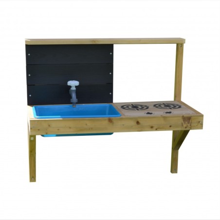 Mängumaja mänguväljak M28-GK hall koos platvormi, liumäe ja kahe kiigu ning ronimismooduli ja mänguköögiga