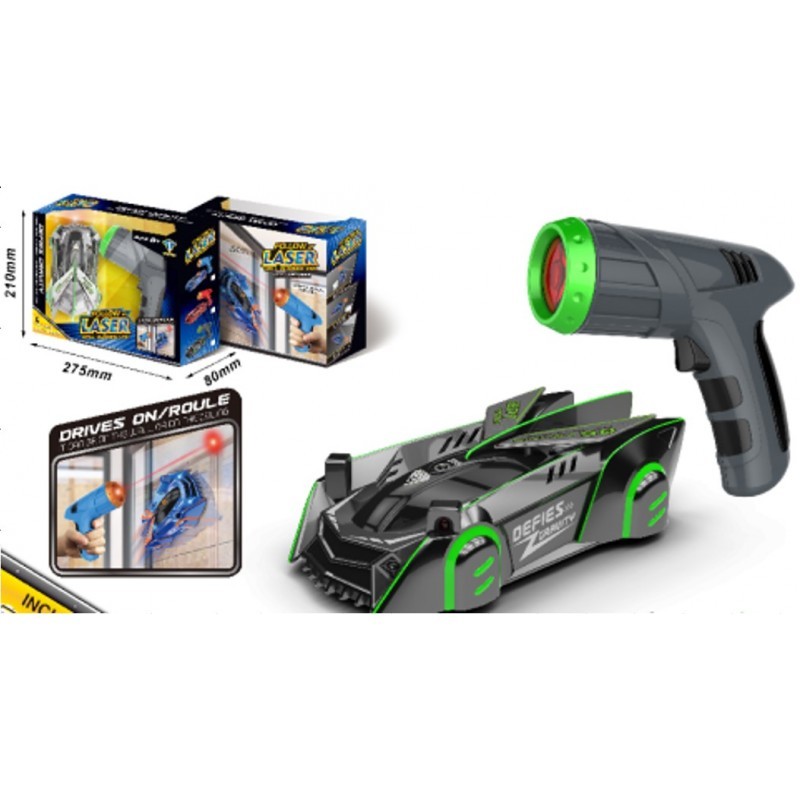 RC laseriga kontrollitav seinal sõitev auto, hall