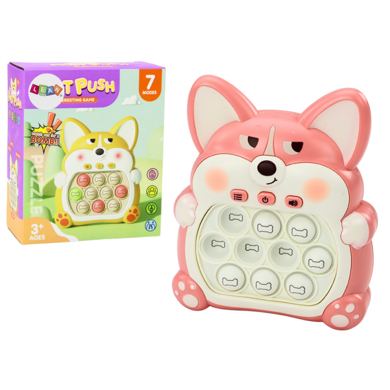 Arkaadmängukonsool Pop It Fox 7 mängu, roosa