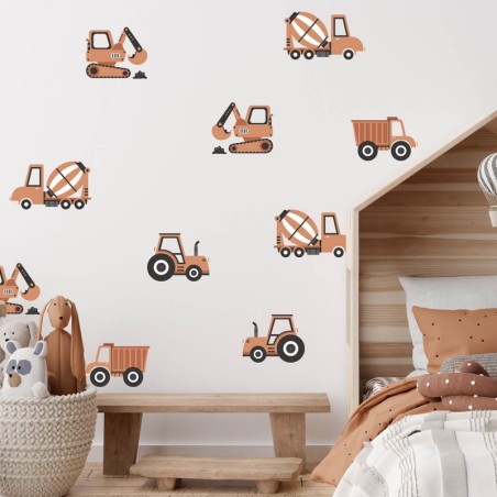 Seinakleebis ehitussõidukitega boho