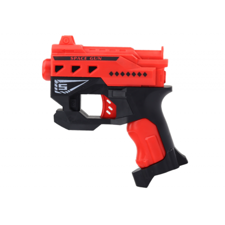 Laste väike mängurelv iminapaga vahtpadrunitega, punane