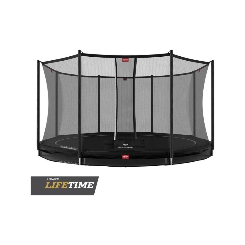 Batuut BERG Favorit InGround, 430 cm, must, Comfort turvavõrguga