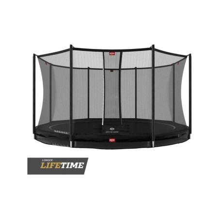 Batuut BERG Favorit InGround, 430 cm, must, Comfort turvavõrguga