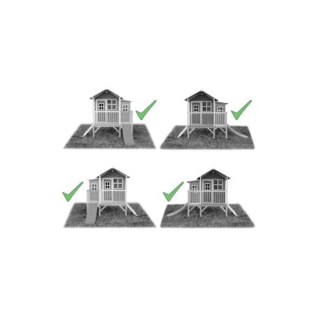 Puidust mängumaja koos terrassi ja liumäega Exit Loft 350 Natural