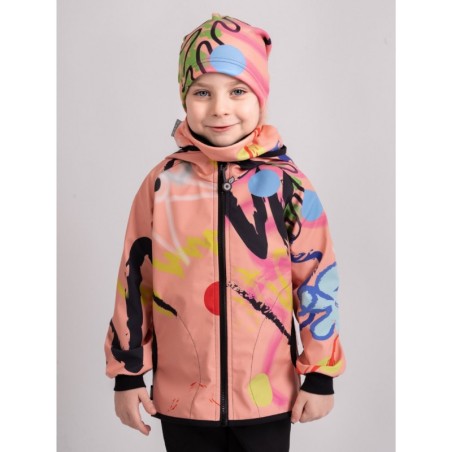 Fliismüts beanie, aprikoos fantasy