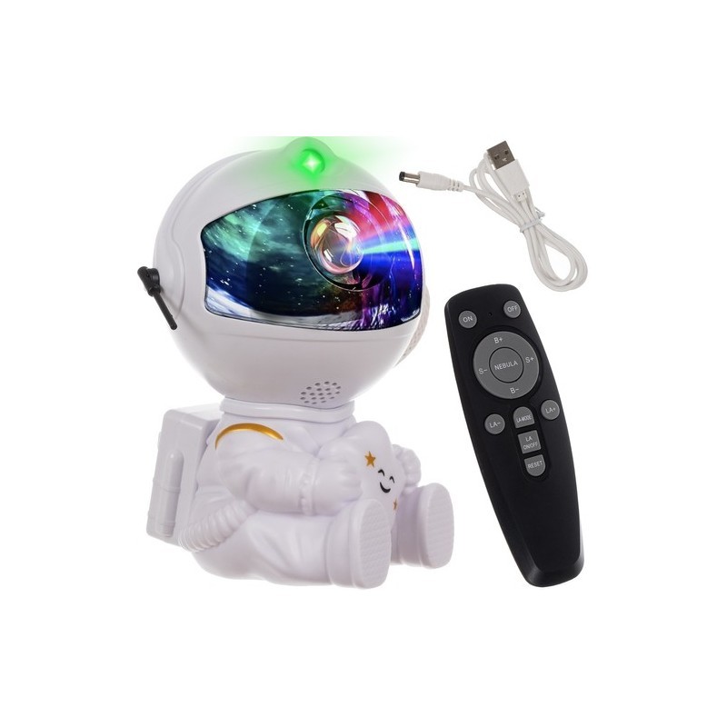 STAR PROJEKTOR ÖÖVALGUS ASTRONAUT TÄHEGA, VALGE