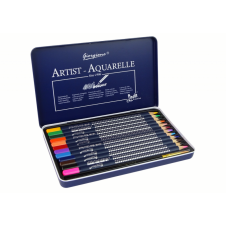 Akvarellpliiatsite komplekt metallkarbis, 12 tk