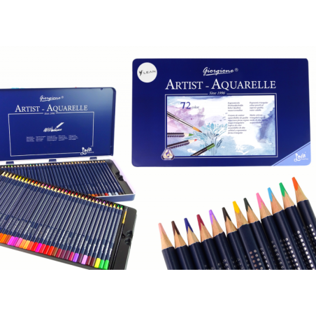 Akvarellpliiatsite komplekt metallkarbis, 72 tk
