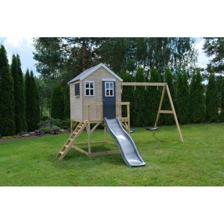 Mängumaja mänguväljak M28G hall (moodul mängumaja+platvorm+topelt kiik+liumägi) + õueköök