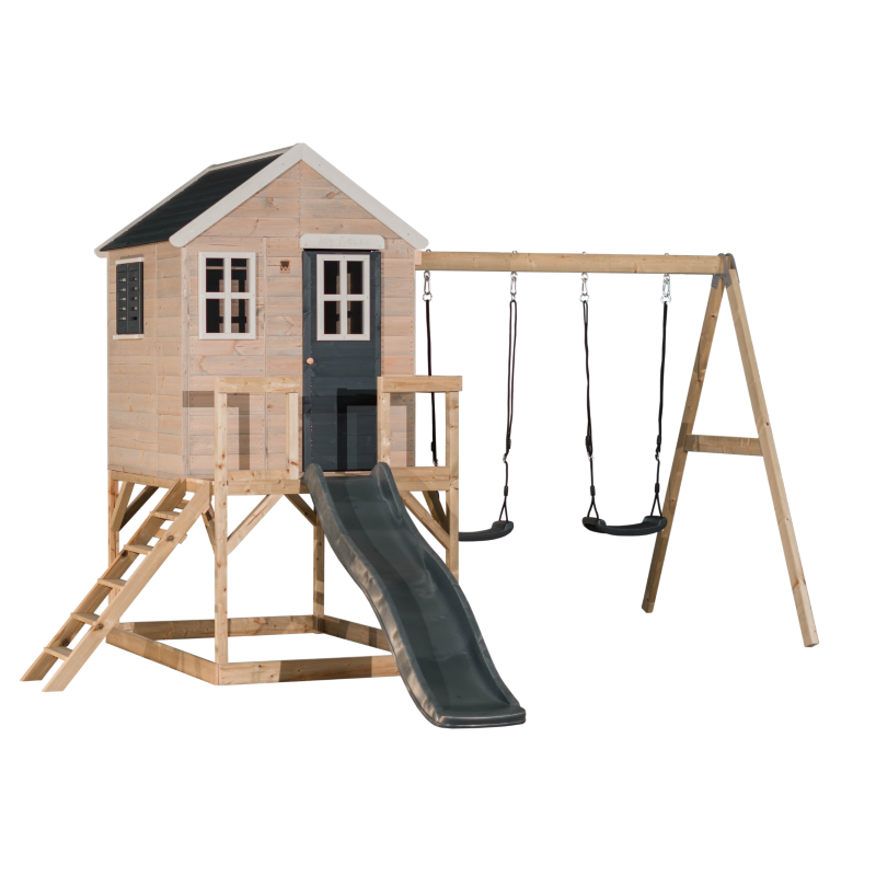 Mängumaja mänguväljak M28G hall (moodul mängumaja+platvorm+topelt kiik+liumägi)