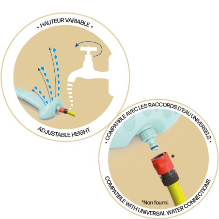 Vee sprinkler aeda mängimiseks