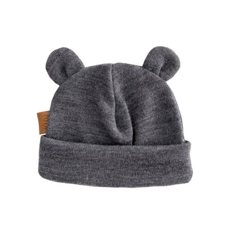 Meriino beebimüts kõrvadega, grafiit