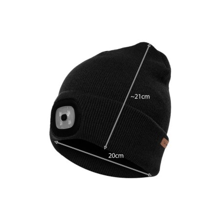 Soe müts taskulambiga, must