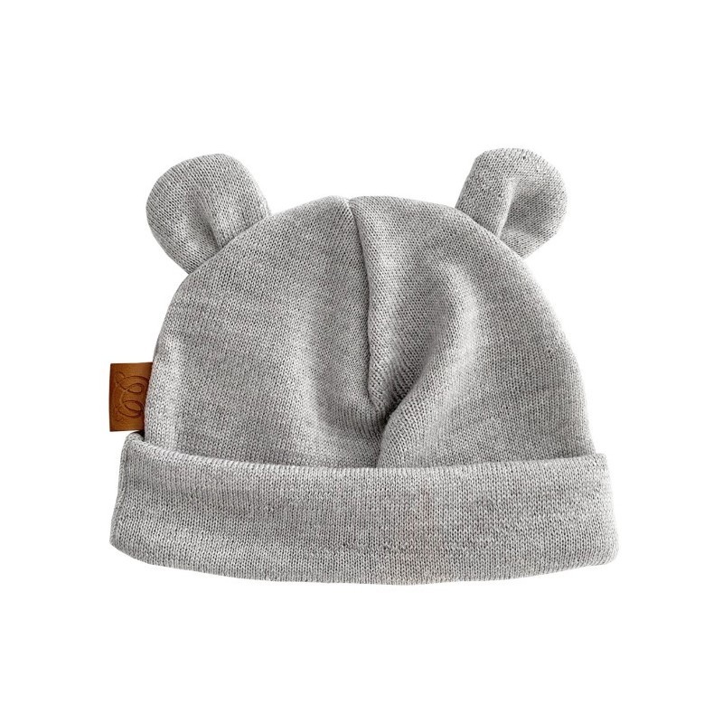 Meriino beebimüts kõrvadega, helehall