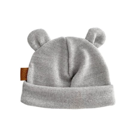 Meriino beebimüts kõrvadega, helehall