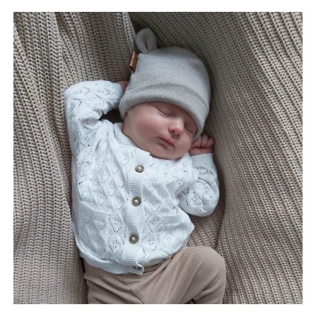 Meriino beebimüts kõrvadega, helehall