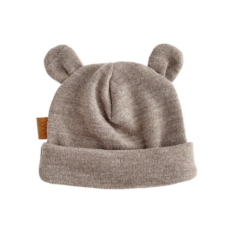 Meriino beebimüts kõrvadega, taupe