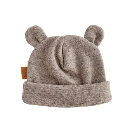 Meriino beebimüts kõrvadega, taupe