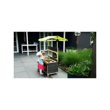 Puidust väliköök EXIT Yummy 300, roheline katus, kraanikauss ja segisti