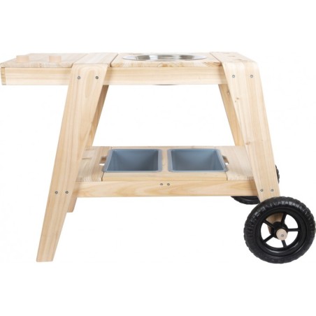 Mudaköök, kompaktne, naturaalne täispuit, 88 x 56 x 58 cm