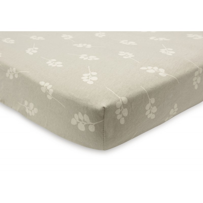 Kummiga voodilina Jersey 60x120cm Twig Olive Green