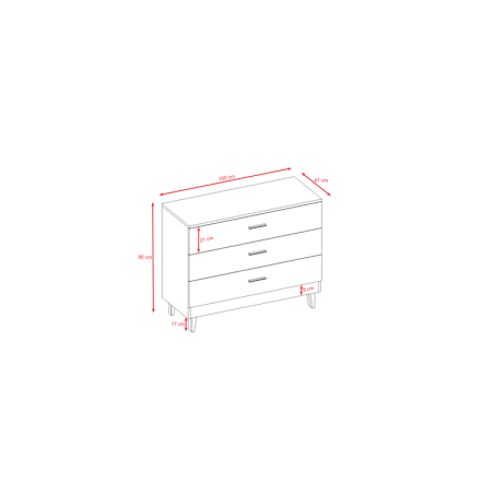 Kummut kubi 90x100 cm, hall