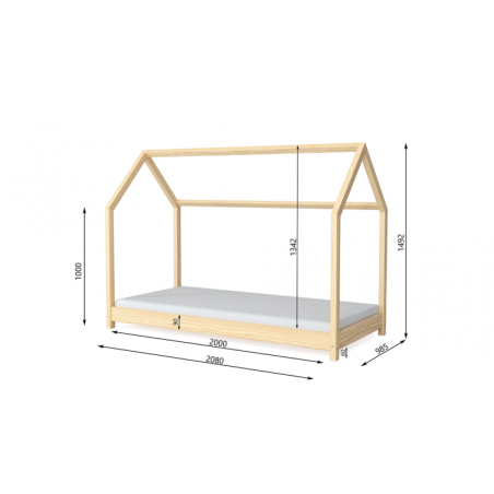 Voodi bella 90x200, naturaalne