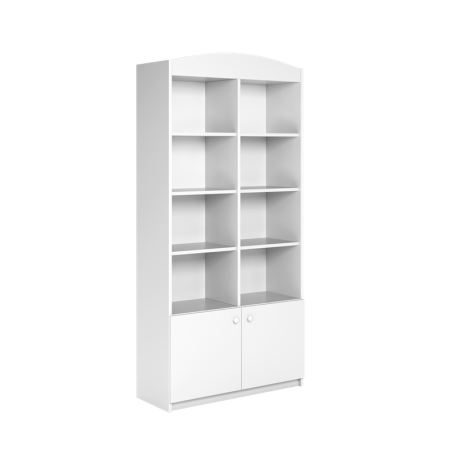 Kahene valge suletud raamaturiiul 186x90 cm