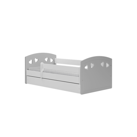 Voodi Julia 80x140 cm, sahtli ja madratsiga, hall/valge