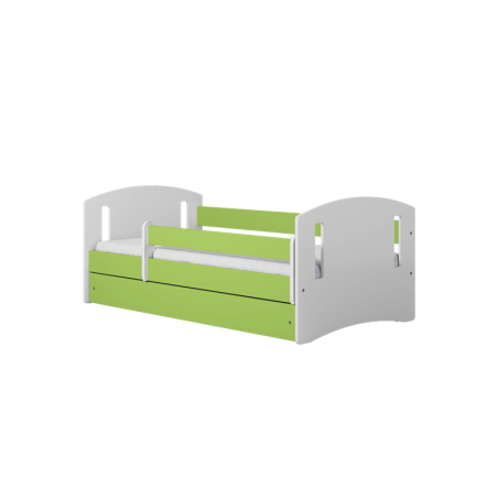 Voodi classic 80x180 cm, sahtli ja madratsiga, roheline/valge