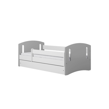 Voodi classic 80x180 cm, sahtli ja madratsiga, hall/valge