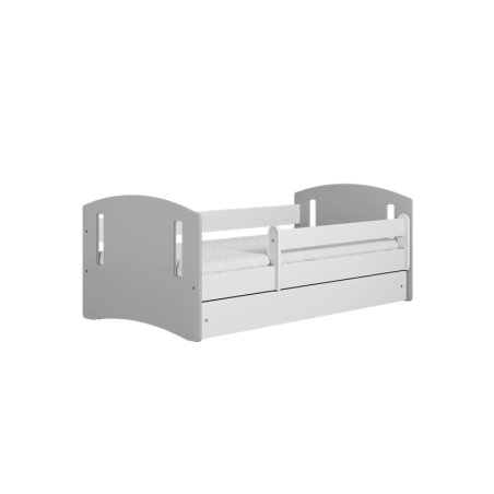 Voodi classic 80x140 cm, sahtliga koos madratsiga, hall/valge