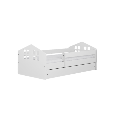 Voodi Kacper 80x180 cm, sahtliga ja madratsiga, valge