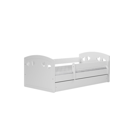 Voodi Julia 80x140 cm, sahtli ja madratsiga, valge