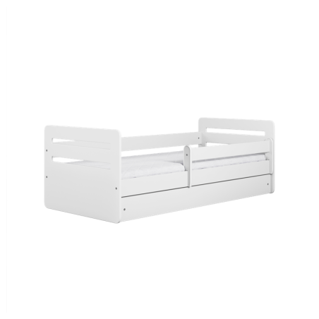 Voodi Tomi 80x180 cm, sahtli ja madratsiga, valge