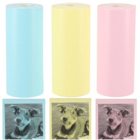 Mini kaasaskantava printeri paberirullid värvilised 4.5M, 3 tk