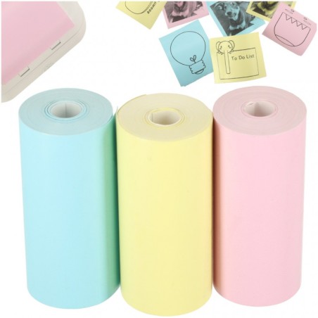 Mini kaasaskantava printeri paberirullid värvilised 4.5M, 3 tk