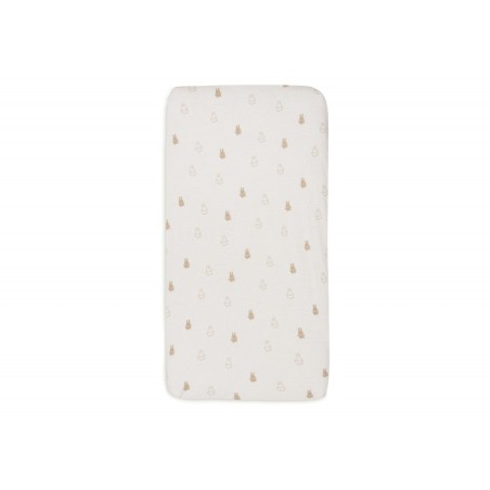 Kummiga voodilina Jersey 60x120cm Happy Miffy Nougat