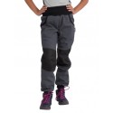 Laste softshell püksid fliisvoodriga Street strong, hall/must